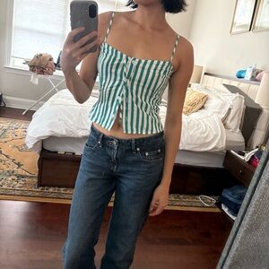 Fruity Booty Green Striped Top